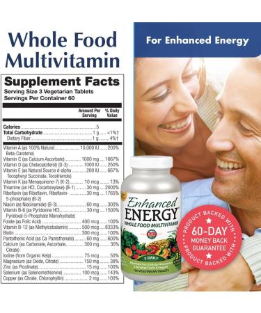 KAL Enhanced Energy Multivitamin | Whole Food Based | 180 Capsules - Buy Online on GoSupps.com