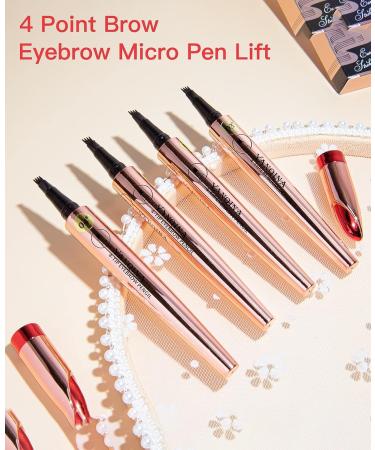Natural Looking Eyebrow Pencil Microblading Pen - Long-Lasting & Waterproof - 4 Point Eyebrow Pen for Eye Makeup - Portable Microblading Eyebrow Hair in 1 Light Brown - Buy Online on GoSupps.com