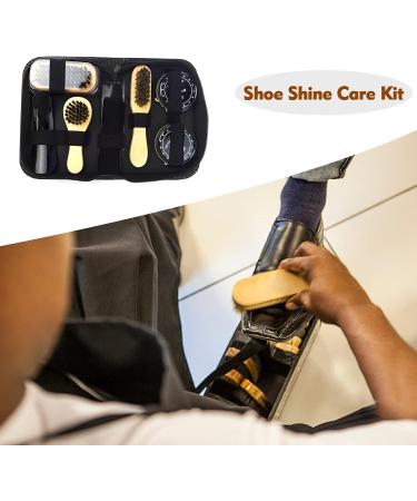 KOCAN 8PCS Shoe Shine Care Kit Black and Neutral Polish Brushes for Boots Shoes Sneakers Style 1 - Buy Online on GoSupps.com
