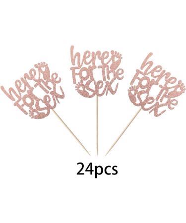 24 Pack Here for the Sex Cupcake Toppers Glitter Gender Reveal Cupcake Picks Baby Shower Kids Birthday Party Cake Decorations Party Supplies Rose Gold 6-rose Gold - Buy Online on GoSupps.com