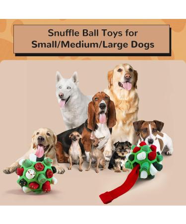 Larimuer Sniffing Ball for Dogs - Interactive Snuffle Toy for Small & Medium Breeds - Portable & Fun Green Christmas Design - Buy Online on GoSupps.com