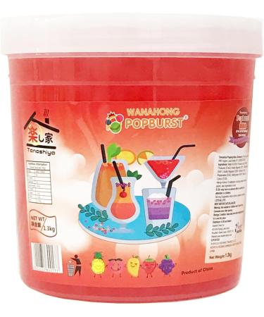 WaNaHong Strawberry Popping Boba Pearl 1.3 KG - Dessert & Cocktail Toppings - Buy Online on GoSupps.com