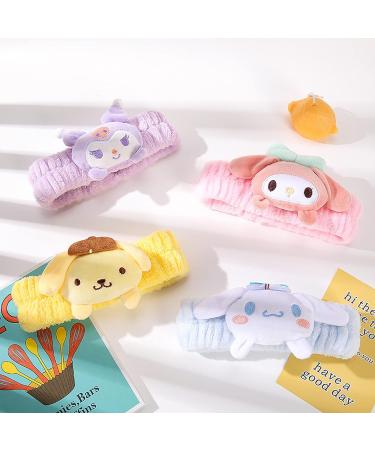 Kawaii Plush Spa Headband for Women and Girls - Blue | Cute Stretchy Headband for Washing Face, Makeup & Hair Wraps - Buy Online on GoSupps.com