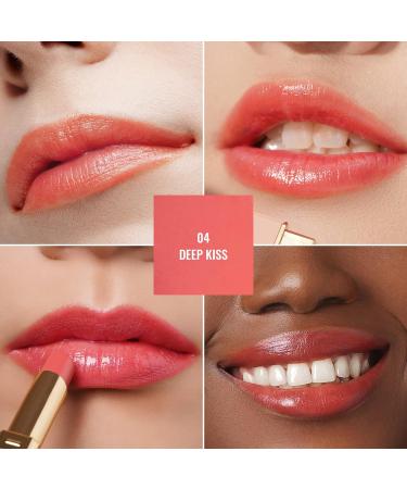 Oulac Coral Peach Moisturising Lipstick: Hydrating Lip Balm for Dry Lips - Juicy Glossy Finish, Vegan & Cruelty-Free (04) - Buy Online on GoSupps.com