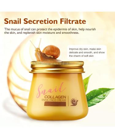 fugit Snail Collagen Face Cream - Collagen Hydrating Anti-Wrinkle and Rejuvenating Cream Snail Collagen Face Rejuvenation Cream Moisturizer for Women (2) - Buy Online on GoSupps.com