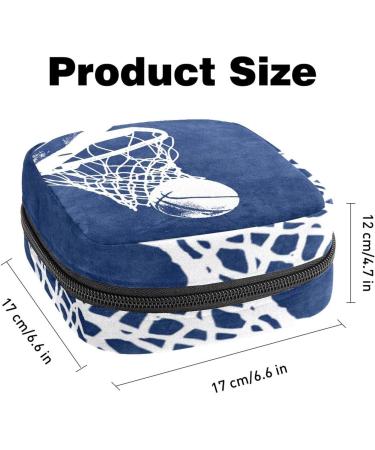 Large Capacity Sanitary Napkin Storage Bag & Menstrual Cup Pouch - Girls Travel Makeup Organizer | Basketball Background - Color 5 - Buy Online on GoSupps.com