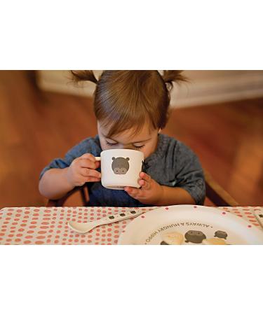 Red Rover Kids' Bamboo Dinner Set Off-White Hippo Design | 2.75 x 11 x 10.25 inches - Buy Online on GoSupps.com