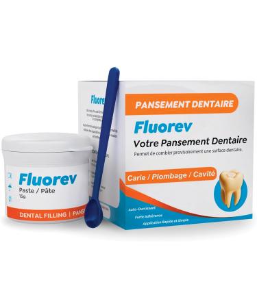 FLUOREV Temporary dental filling - Temporary dental repair (cavities fillings) and immediate pain relief - Ready to use easy to apply - With zinc oxide - 15 g