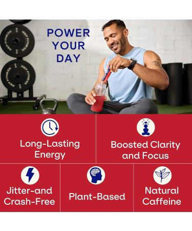 Blueshift Energy + Focus - Less-Sweet Super Clean Plant-Based Energy Drink for Adults with Guarana Green Tea Rhodiola Caffeine B Vitamins for Clarity & Focus No Sugar - Powder Sticks (10 Pack) Stick Packs 0.29 Ounce (  - Buy Online on GoSupps.com