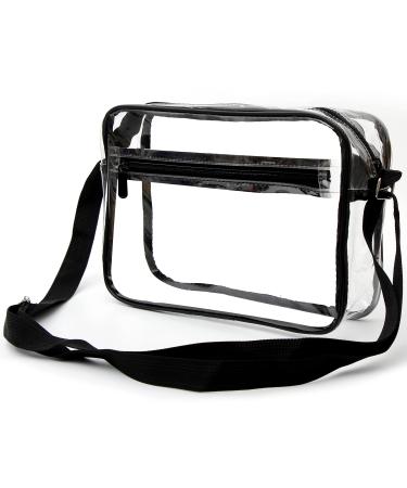 Youngever Clear Messenger Bag, Stadium Approved Clear Bag, Adjustable Cross-Body Strap Clear Plastic Bag
