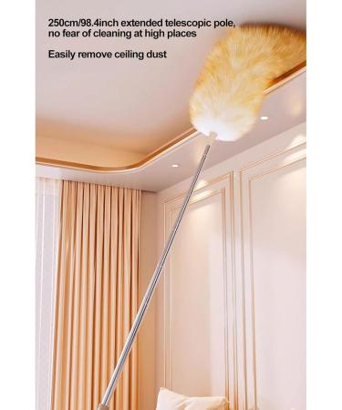 FCSHFC Woolen Duster with Extension Pole Flexible Head Bendable Dusters for Cleaning Washable Reusable Feather Duster for Office Home and Car Etc Brown - Buy Online on GoSupps.com