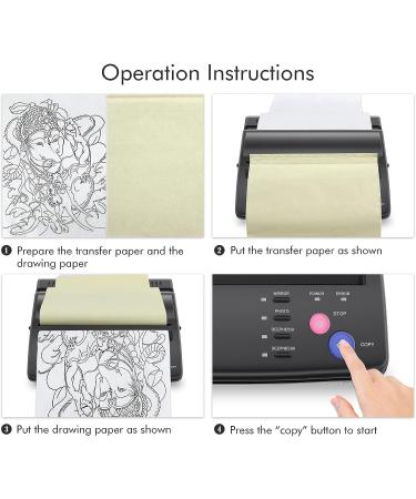 TATELF Tattoo Stencil Machine with 20pcs Transfer Paper - Black | Thermal Copier for Tattoo Artists - Buy Online on GoSupps.com