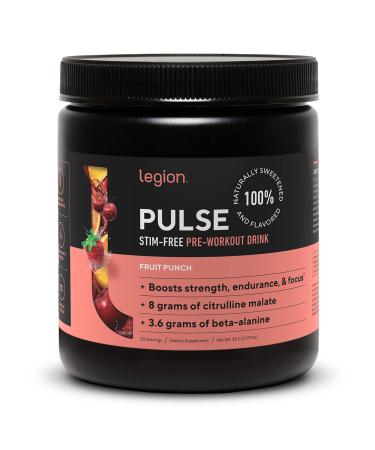 LEGION Pulse Pre Workout Supplement - All Natural Nitric Oxide Preworkout Drink to Boost Energy  Creatine Free  Naturally Sweetened  Beta Alanine  Citrulline  Alpha GPC (Caffeine Free Fruit Punch) - Buy Online on GoSupps.com