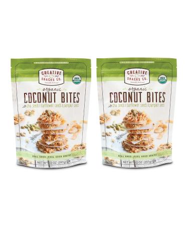 Creative Snacks Naturally Delicious Organic Coconut Bites with Chia, Sunflower and Pumpkin Seeds, 2 Pack, 12 Ounce Resealable Bags