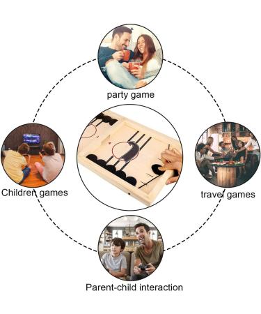 Moopok Fast Sling Puck Wooden Hockey Game | Desktop Battle Table Game for Adults and Kids - Family Fun - Buy Online on GoSupps.com