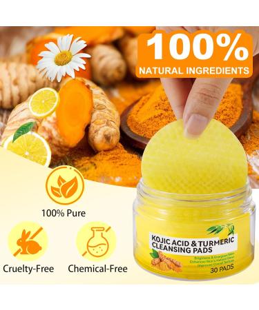 Turmeric Cleansing Pads - 30 Pack of Turmeric Acid Pads for Brightening & Exfoliation - International Shipping Available - Buy Online on GoSupps.com