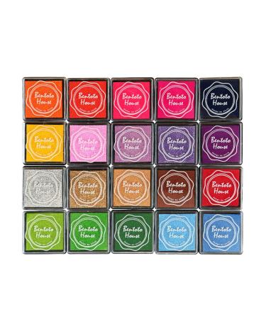 Dizdkizd Finger Craft Ink Pads, 20 Colors Craft Ink Pads for Rubber Stamps, Paper, Scrapbooking, Wood, Fabric, Best Gift for Kids Set B