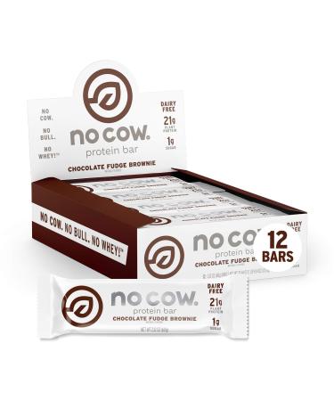 No Cow Protein Bar Chocolate Fudge Brownie 12 Bars 2.12 oz (60 g) Each