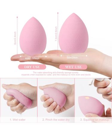 AUAUY 8 Pcs Makeup Sponge Blender Set Beauty Sponge Makeup Sponges for Foundation Multi-color Makeup Sponge Set With 1 holder 1 Storage Tank for Liquid Cream and Powder (Full Drip Style) 8pcs Full Drip Style - Buy Online on GoSupps.com