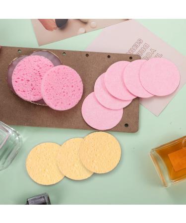 60 Pack Compressed Face Sponges - Washable Cellulose Facial Makeup Remover (Pink & Yellow) - International Shipping Available - Buy Online on GoSupps.com