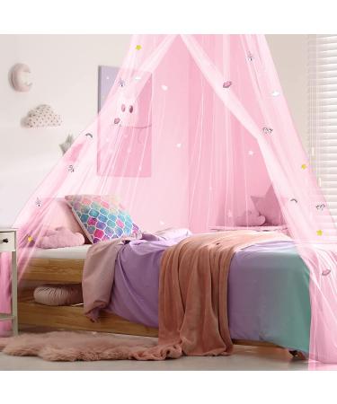 Glow in The Dark Unicorn Bed Canopy - Pink Fluorescent Mosquito Net for Girls Bedroom, Kids & Babies - Buy Online on GoSupps.com