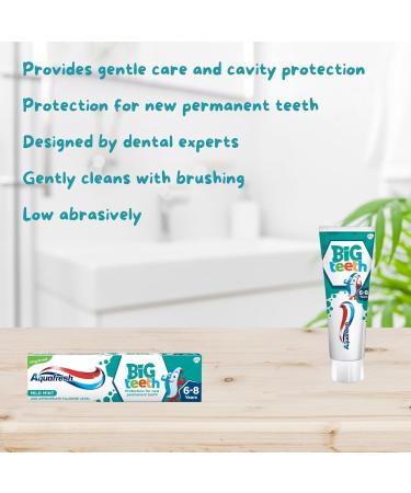 Kids Toothpaste Bundle with Aquafresh Big Teeth 6-8 Years 3 x 50ml and 3 Pack Aquafresh Kids Toothbrushes with Glameno Thank You Card - Buy Online on GoSupps.com