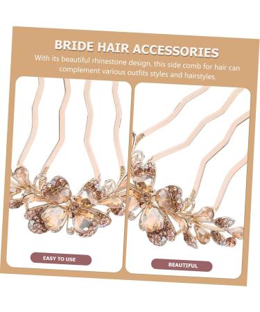 Beatifufu Hair Comb Bride Hair Accessories Hair Side Comb Rhinestone Clips Rhinestone Hair Clips Hair Accessories for Women Rhinestone Side Comb Tiara Metal Hair Piece Women's Korean Version - Buy Online on GoSupps.com