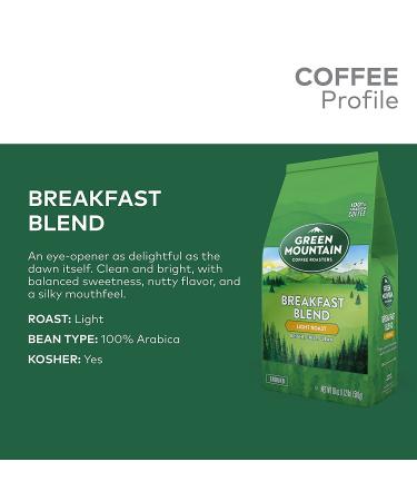 Green Mountain Coffee Roasters Breakfast Blend Ground Coffee 18 oz Light Roast - 1.12 lb Bag (Pack of 1) - Buy Online on GoSupps.com