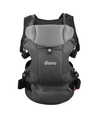 Diono Carus Essentials 3-in-1 Baby Carrier, Front Carry & Back Carry, Newborn to Toddler up to 33 lb / 15 kg, Easy to Wear Comfortable & Ergonomic, Gray Light Gray Light Carus Essentials