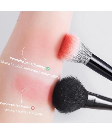 MSQ 2PC Stippling Foundation Brush Set - Precision Face & Eye Brushes for Liquid & Creamy Foundations - Rounded Synthetic Fibers - Buy Online on GoSupps.com