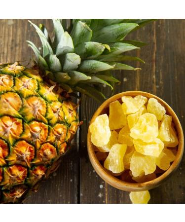 Fresh Dried Pineapple Chunks - 1.5lb Bulk Bag | Sweet Tropical Fruit Bites for Snacking & Baking | Low Sugar, Sodium & Cholesterol | High Fiber & Antioxidants | Dairy Free | 24oz - Buy Online on GoSupps.com