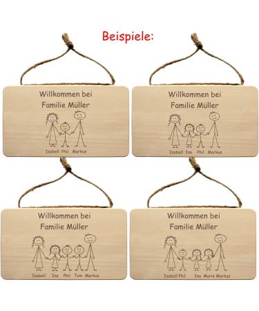 Personalized Family Wood Sign | Custom Door Sign with Surname & Names | Funny Sayings | Family Coat of Arms - Buy Online on GoSupps.com