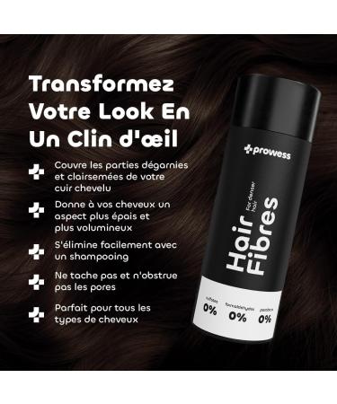 Prowess Brown Hair Fiber - 27g (Pack of 2) - Natural & Vegan - Texturizes & Densifies - Hair Densifying Powder for Men & Women - Cotton Hair Fiber - Formaldehyde and Sulfate Free - Buy Online on GoSupps.com