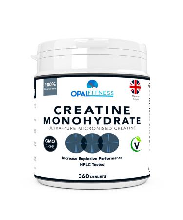 Creatine Monohydrate Tablets by Opal Fitness Easy to Swallow Vegan Tablets - Scientifically Proven to Increase Muscle Strength High Intensity Explosive Energy and Build Lean Muscle Mass