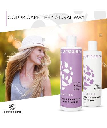 Purezero Biotin Shampoo & Conditioner Set - Volumizing Anti-Thinning Formula for Fuller Hair - Vegan & Cruelty-Free - Ideal for Color-Treated Hair - Buy Online on GoSupps.com