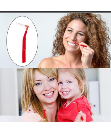 Prasacco 25 Pcs Interdental Brushes - L-Shaped 1.2mm Plastic Non-Slip Handle for Effective Tooth Cleaning & Oral Care (Red) - International Shipping Available - Buy Online on GoSupps.com