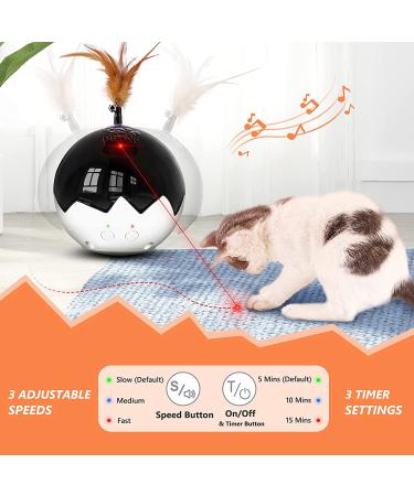 3-in-1 Cat Laser Toy with Interactive Tumbler Ball, Feather Toys, Real Mice Sound - 3 Speeds, 3 Timers - Rechargeable - Indoor Electronic Kitten Chaser Toy - 2021 Newest - Buy Online on GoSupps.com