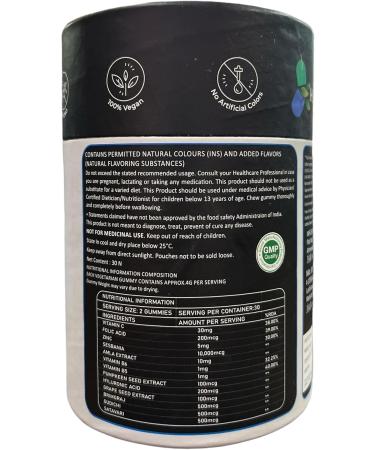 BEAUTY BRATS Healthvital Biotin Gummies for Hair Skin and Nails - 30veg Gummies - Buy Online on GoSupps.com