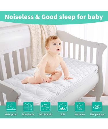 Hygge Hush Waterproof Pack n Play Sheet - Breathable Mini Crib Mattress Cover - Noiseless Toddler Playard Sheet - White (38 x 24 x 5) - Buy Online on GoSupps.com