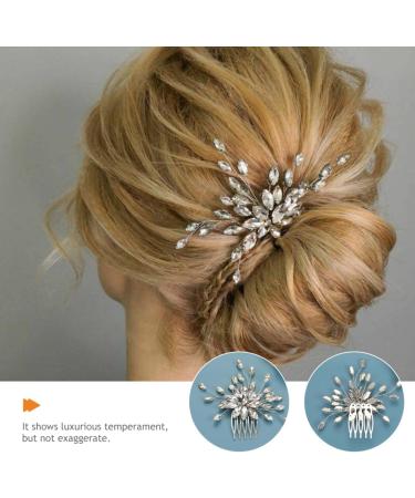 FRCOLOR Set of 3 Comb Prom Headband Wedding Tiara Hair Accessories Hair Combs Wedding Hair Clips for Brides Hair Combs Rhinestones Headpiece Hairpiece Bridal Plastic - Buy Online on GoSupps.com