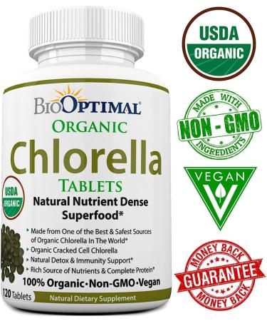 BioOptimal Chlorella Spirulina - Bundle - Organic Chorella Tablets & Organic Spirulina Tablets 120 Count Each Premium Quality 4 Organic Certifications - Buy Online on GoSupps.com