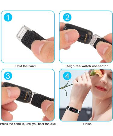 2Pack Elastic Watch Band for Fitbit Luxe | Adjustable Nylon Wristband Replacement | Black-White - Buy Online on GoSupps.com