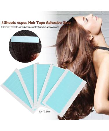 96 Premium Adhesive Replacement Tapes for Hair Extensions | Strong Hold Easy Application | Blue 4x0.8 cm - Buy Online on GoSupps.com