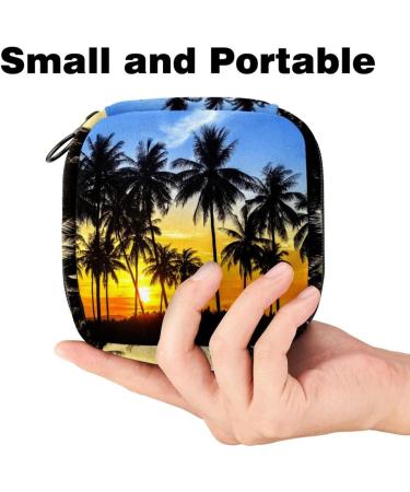 Colorful Coconut Palm Sunset Portable Storage Bag for Women & Teens - Perfect for Menstrual Cups & Breastfeeding Pillows - Buy Online on GoSupps.com