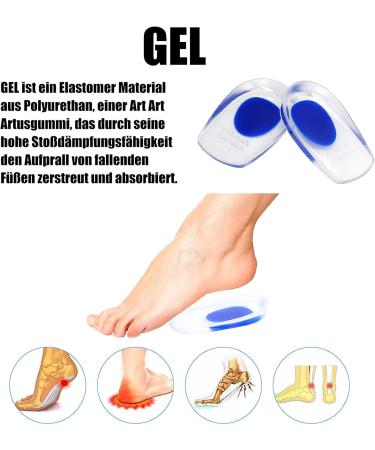 Takuza Heel Spur Inserts - Orthopedic Gel Insoles for Plantar Fasciitis Relief - 2 Pairs - Blue (L) - Buy Online on GoSupps.com