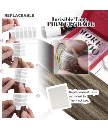 Moresoo 22 Inch Tape in Human Hair Extensions Natural Black to Dark Brown with Caramel Blonde Balayage - Remy Tape in Extensions 20pcs/50g #1B/3/27 - Buy Online on GoSupps.com