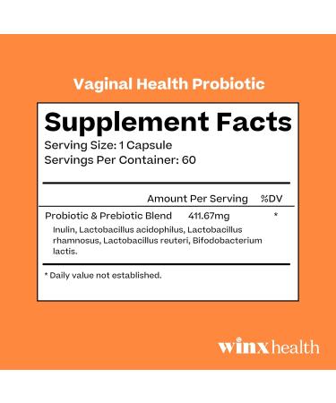 Winx Health Vaginal Probiotics for Women - Promotes Healthy Odor & Urinary Tract Health - 60 Count 2 Month Supply - Buy Online on GoSupps.com