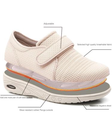 KXSM Womens Diabetic Slippers Orthopedic Shoes - Non-Slip Adjustable Comfort for Arthritis, Diabetes, Plantar Fasciitis - Grey (Size 35) - Buy Online on GoSupps.com