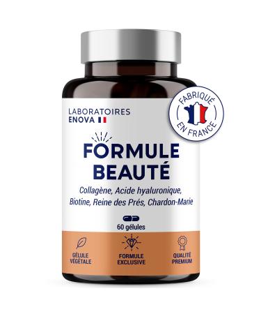 BEAUTY FORMULA | Food Supplement for Hair Skin & Nails | Marine Collagen Hyaluronic Acid Biotin Zinc Selenium | 60 Capsules | Made In France