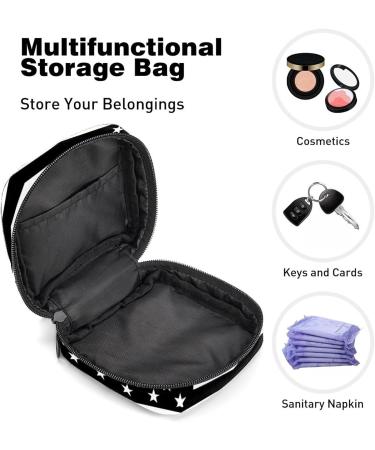 GIAPB Period Bag - Sanitary Napkin & Makeup Storage Pouch, Black American Flag Design | 1754 - Buy Online on GoSupps.com